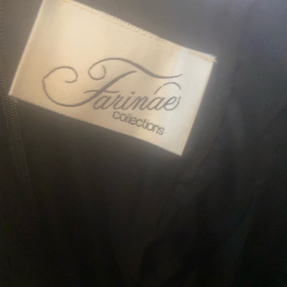 Farinae Collections Black Evening Gown Dress M - Picture 2 of 11
